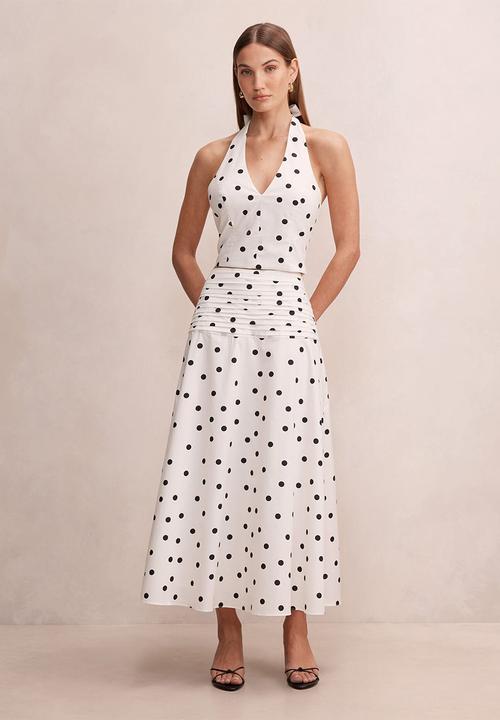 Forever New - Magnolia polka dot halter top in marseille spot co-ord