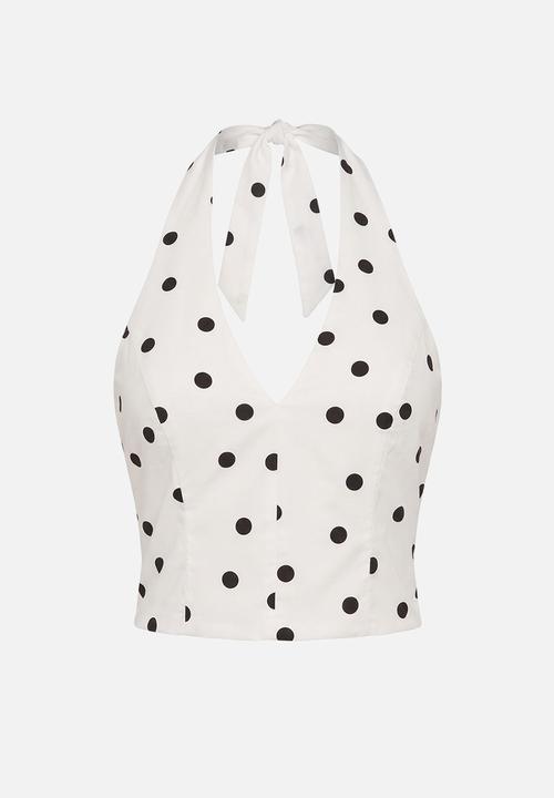 Forever New - Magnolia polka dot halter top in marseille spot co-ord
