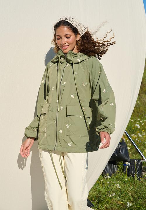 Me&B - Element Jacket in Embroidered Fatigue - Dark Green