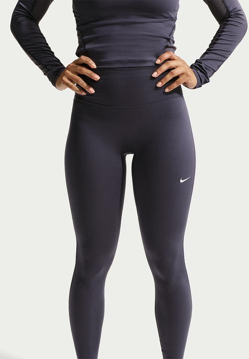 Nike - W Nk One Seamless Front High-Waisted Full-Length Leggings - Gridiron/White