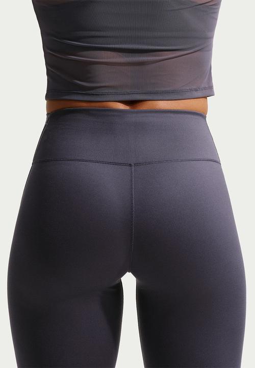 Nike - W Nk One Seamless Front High-Waisted Full-Length Leggings - Gridiron/White