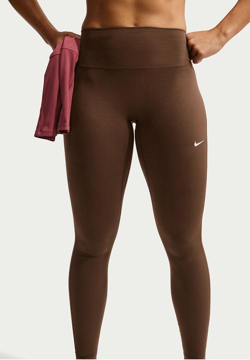 Nike - W Nk One Seamless Front High-Waisted Full-Length Leggings - Cacaowow/White