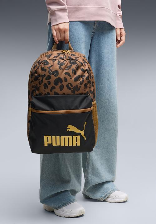 PUMA - Puma Phase Aop Backpack - Puma Black-Kona Brown-Leopard Aop
