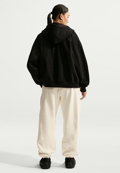 Nike - W Nike Fleece Oversized High Waisted Pants - Sail/Sail/Black