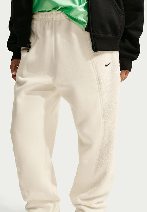 Nike - W Nike Fleece Oversized High Waisted Pants - Sail/Sail/Black