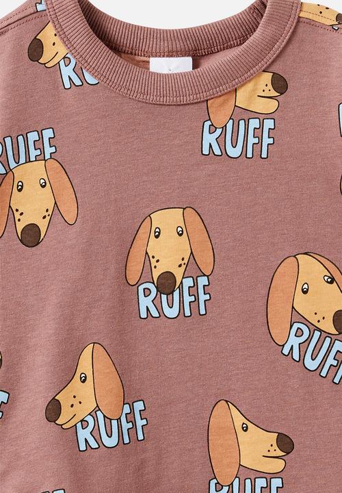 Cotton On - Baby Essential Short Sleeve Graphic Tee - Light Brown/Ruff
