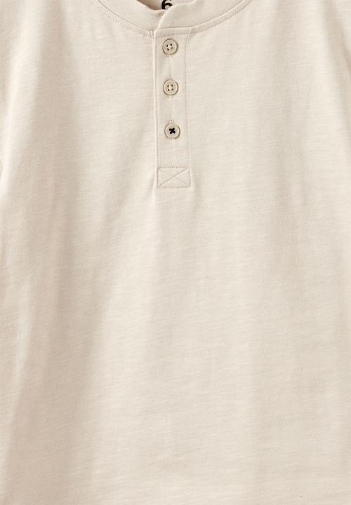 Cotton On - Slub Henley Tee - Rainy Day