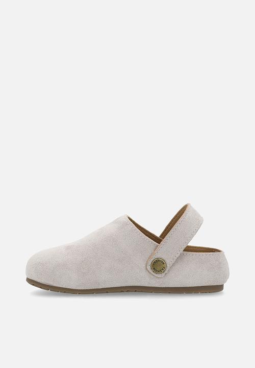 Pop Candy - Suedette mule shoes with buckle strap - grey