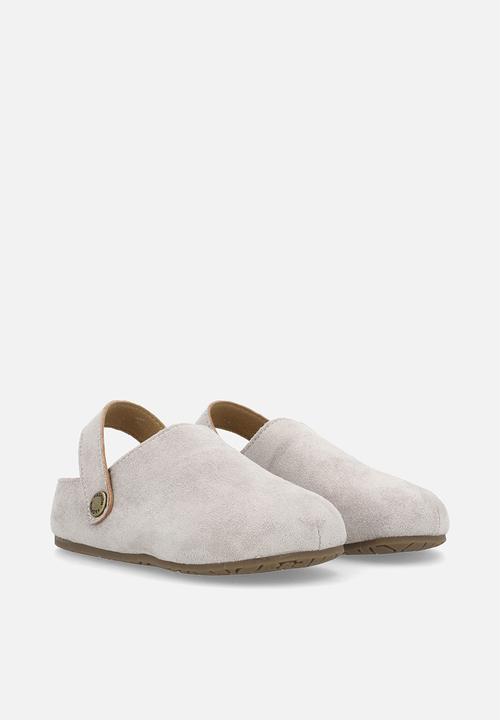 Pop Candy - Suedette mule shoes with buckle strap - grey