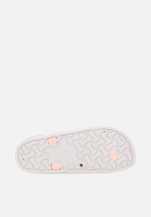 Pop Candy - Unicorn graphic platform flip flops - pink/multi