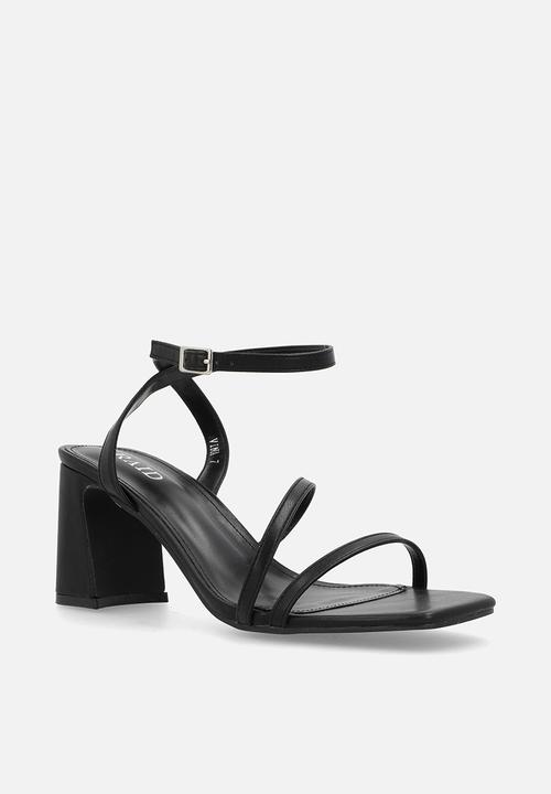 Raid London - Vina block heel ankle strap - black