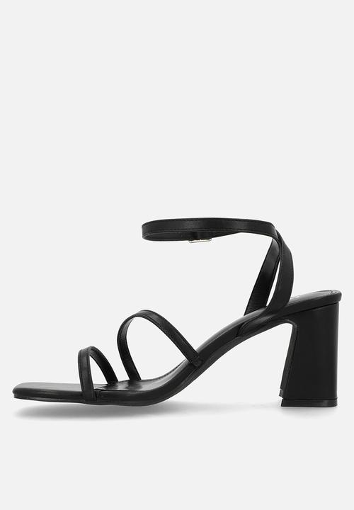 Raid London - Vina block heel ankle strap - black