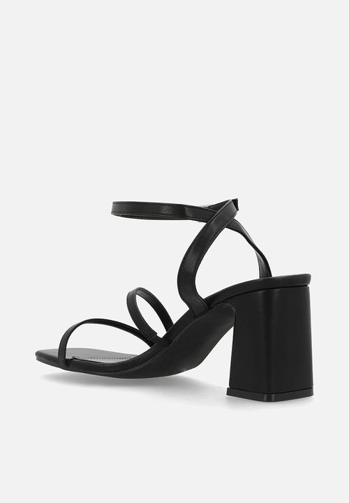 Raid London - Vina block heel ankle strap - black