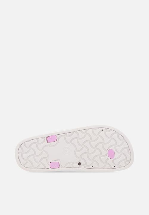 Pop Candy - Unicorn graphic platform flip flops - lilac/multi