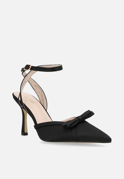 Raid London - Arlene stiletto heel ankle strap - black satin