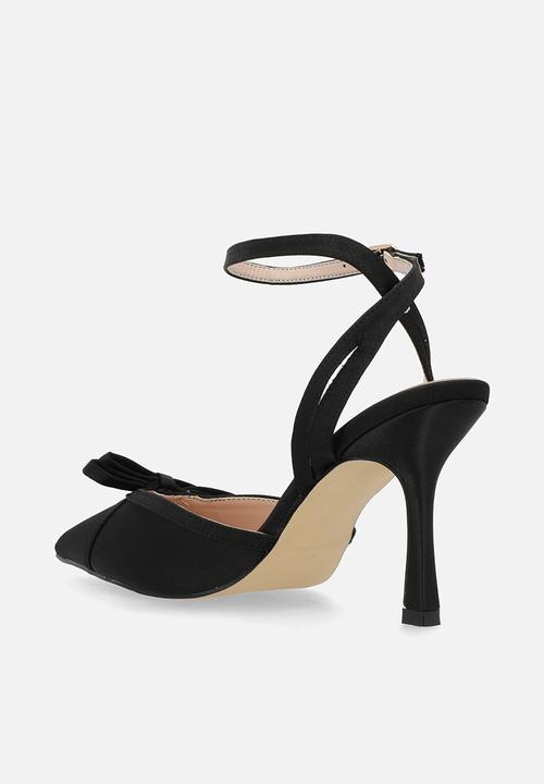 Raid London - Arlene stiletto heel ankle strap - black satin