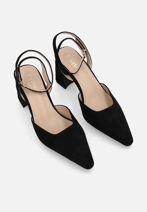 Raid London - Zaylee block heel ankle strap - black