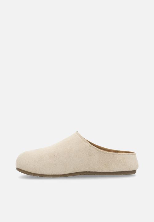 Pop Candy - Suedette mule shoes - bone