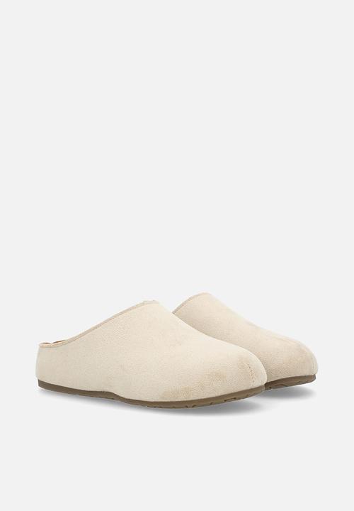 Pop Candy - Suedette mule shoes - bone