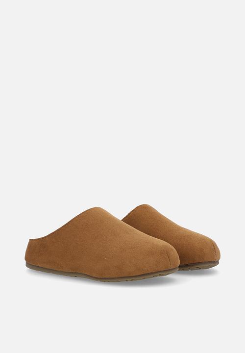 Pop Candy - Suedette mule shoes - khaki brown