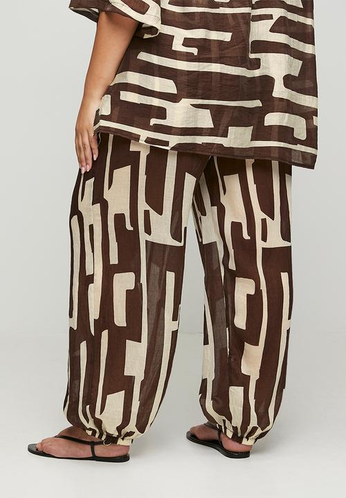 Me&B - Plus Ballon Shape Harem Pant - ChocBanana
