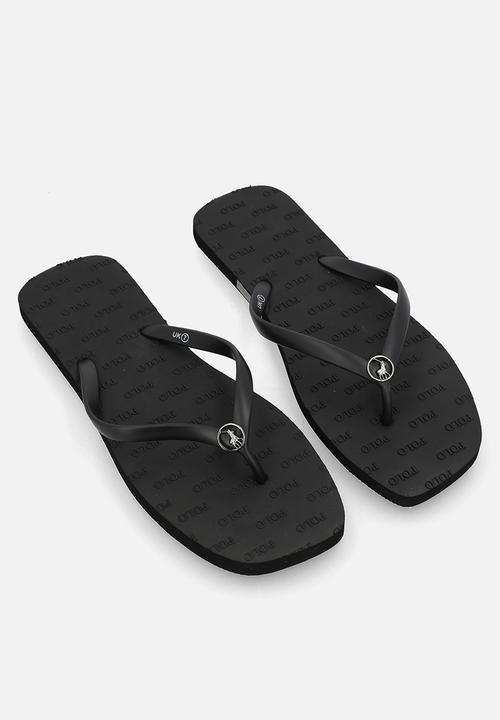 POLO - Aop polo flip flop - black
