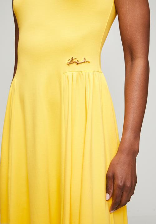 Steve Madden - Ladies iris halter neck midi dress - yellow