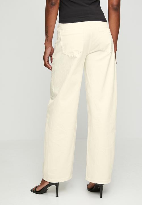Steve Madden - Ladies maddie mid-rise white barrel leg - white