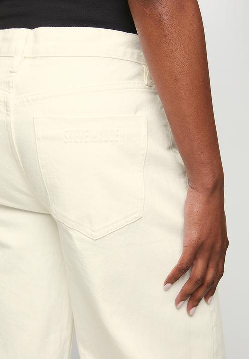 Steve Madden - Ladies maddie mid-rise white barrel leg - white