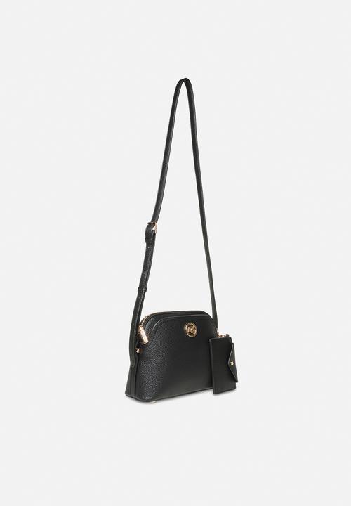 Anne Klein - Dome Crossbody with Detachable Card Case - Black