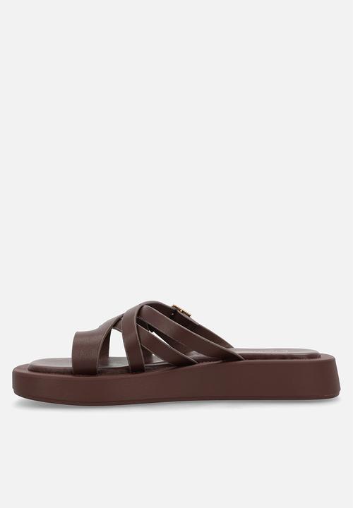 Viabeach - Coconut 16 multi strap thick sandal - chocolate