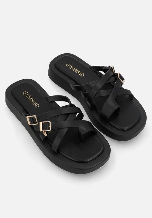 Viabeach - Coconut 16 multi strap thick sandal - black