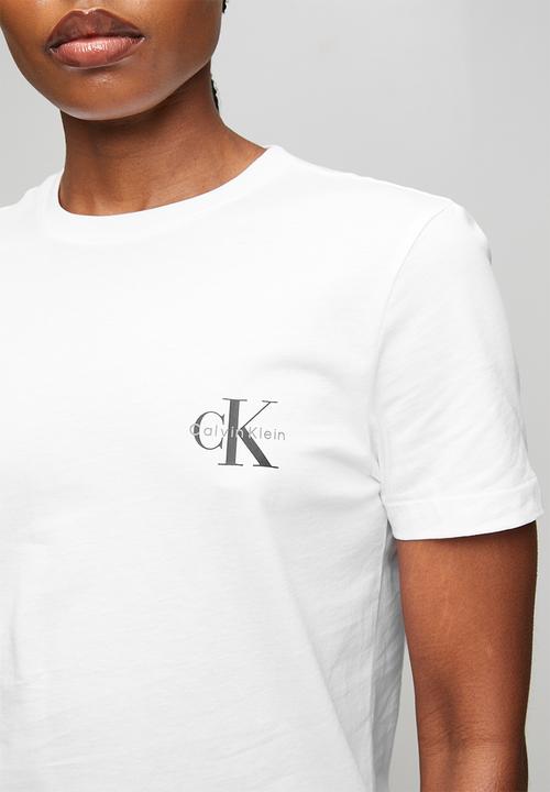 Calvin Klein - Monologo cn 2 pack tee - vanilla custard w/white