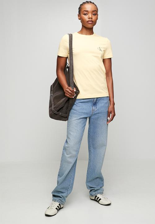 Calvin Klein - Monologo cn 2 pack tee - vanilla custard w/white