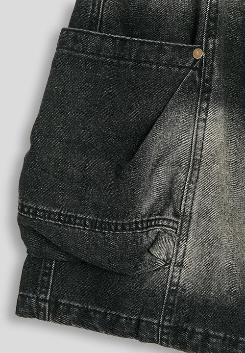 Pop Candy - Acid wash cargo denim shorts - black