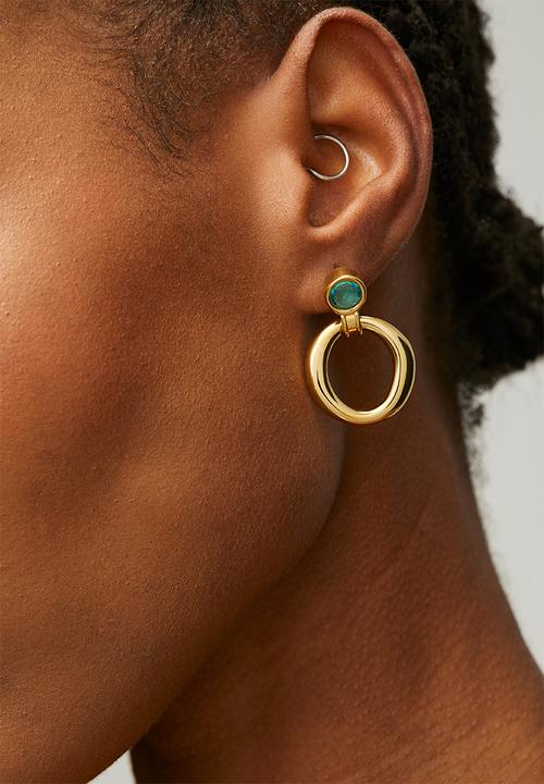 Zoe on Trend - Modern Hoop Earrings - Gold