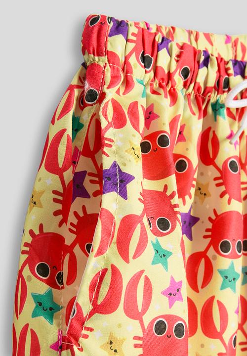 Pop Candy - Cute crab aop swim shorts - light yellow