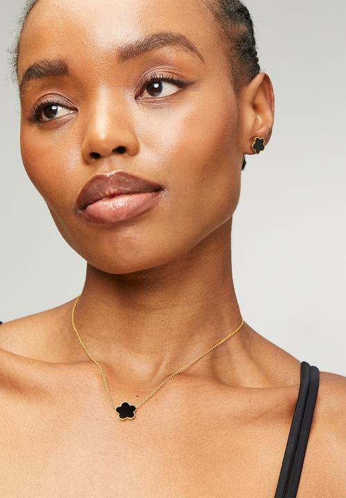 Zoe on Trend - Trend Design Necklace And Earring Set - Gold