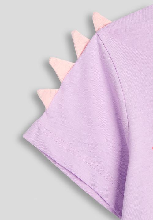 Pop Candy - Dino placement and slogan tee - lt purple