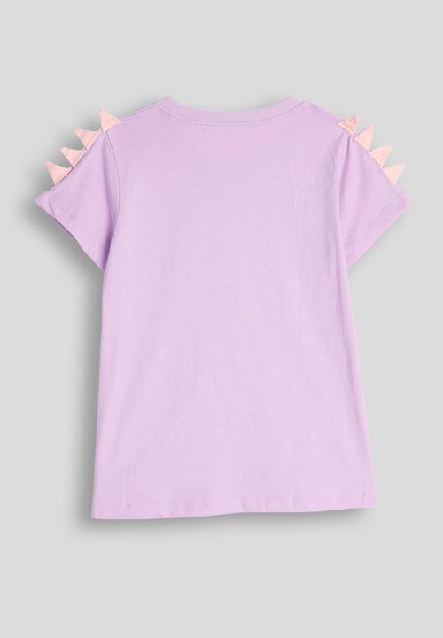 Pop Candy - Dino placement and slogan tee - lt purple