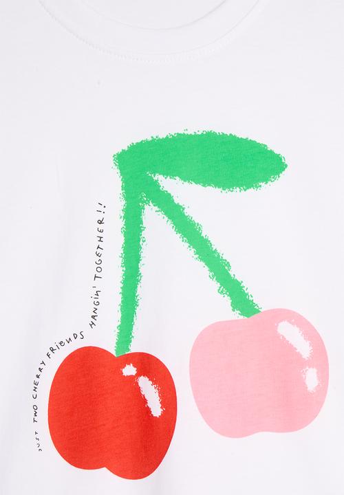 Pop Candy - Cherry placement tee - white