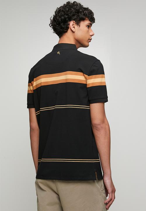 SOVIET - Yarn Dyed Stripe Golfer-Black