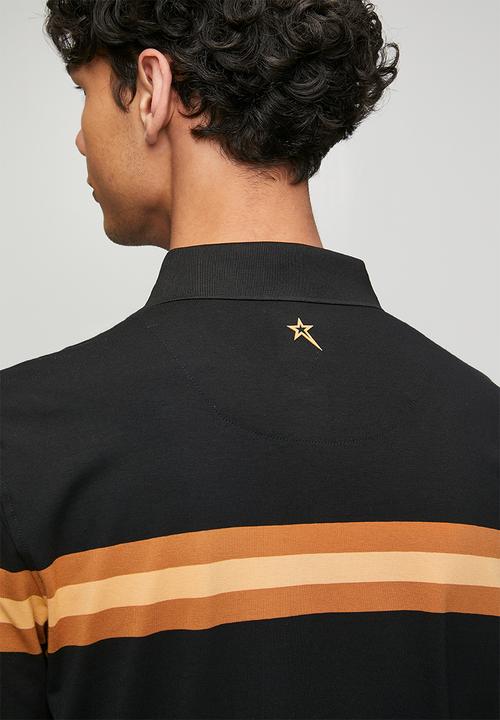 SOVIET - Yarn Dyed Stripe Golfer-Black