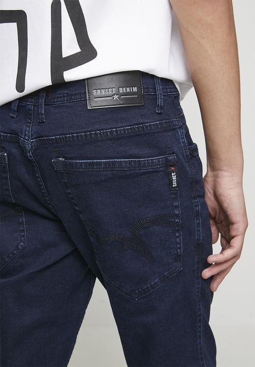SOVIET - Slim Leg Denim - Blue Black