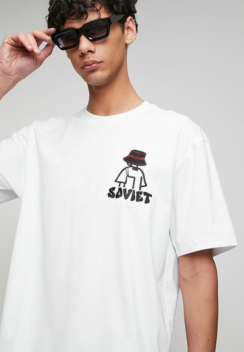 SOVIET - Crew Neck Box Fit Fashion Tee -White