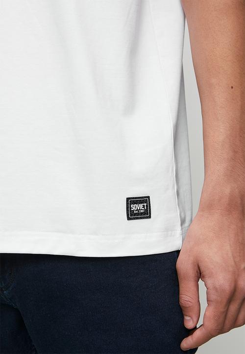 SOVIET - Crew Neck Box Fit Fashion Tee -White