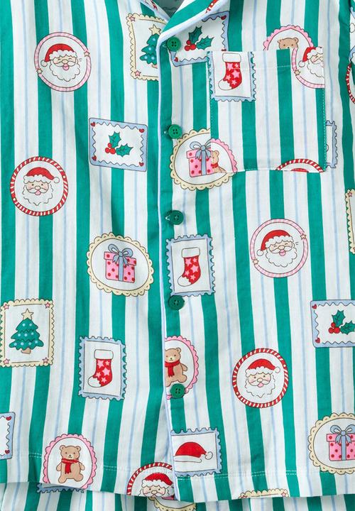 Cotton On - Adults Woven Family Xmas Pj Set - English Ivy/Santa Stamp