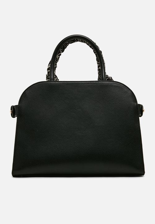 Anne Klein - Rounded Satchel w/ Detachable Strap - Black/Zebra