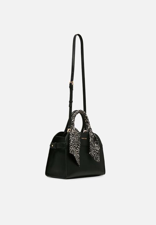 Anne Klein - Rounded Satchel w/ Detachable Strap - Black/Zebra