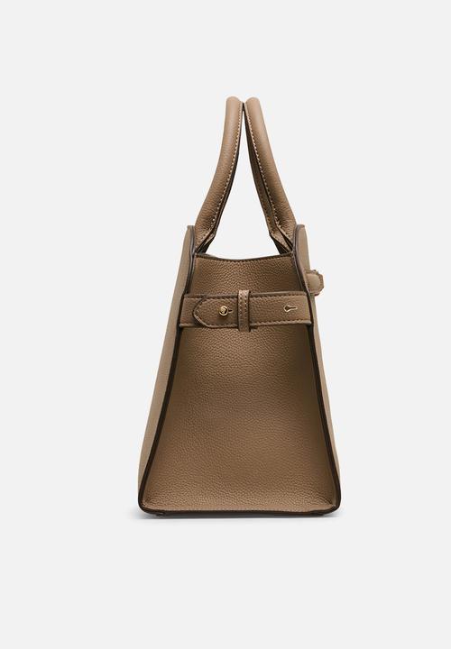 Anne Klein - Curved Satchel w/ Detachable Strap - Truffle